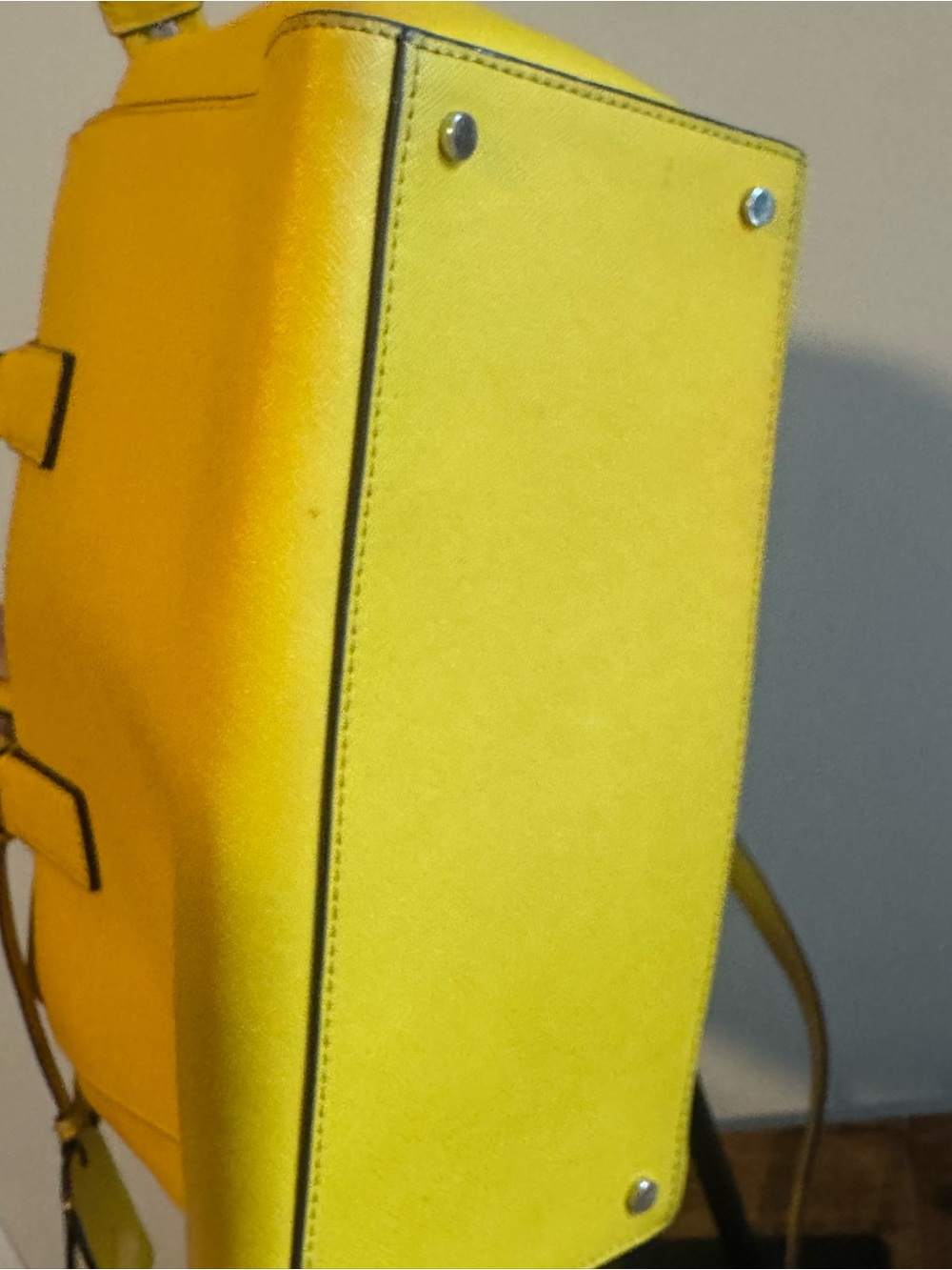 Kate Spade Yellow Leather Satchel with Removable Strap - Picture 5 of 9